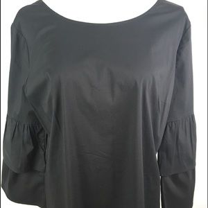 NWT Como Vintage Tiered Bell Sleeve Black Woman M
